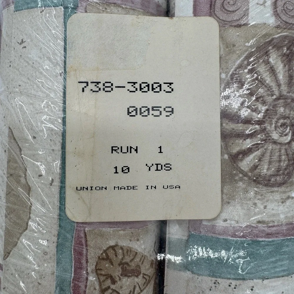 VTG Wallpaper Border Roll 10 Yds Frog Shell Leaf Coastal 90s Decor Rare Union US